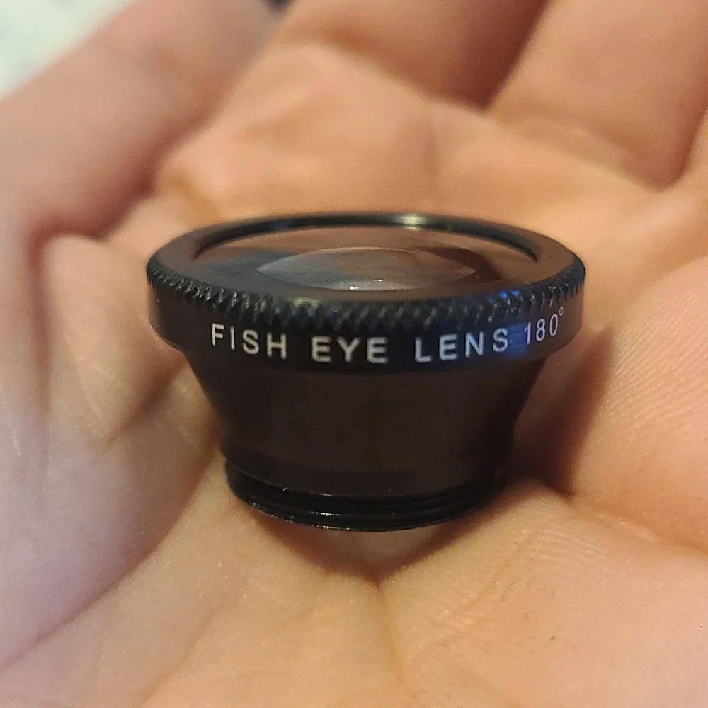 Macro and fish lens clip on set for phone or camera